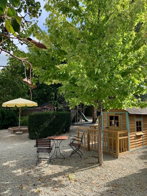 The beautiful garden at Montessori House Brussels.